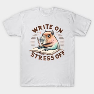 Write On, Stress Off Capybara Journaling T-Shirt